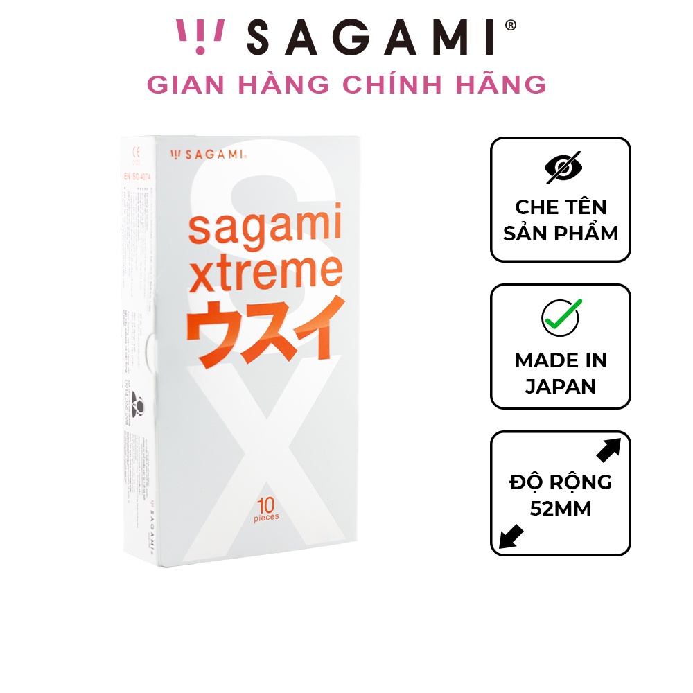 [Mã FMCGMALL - 8% đơn 250K] Bao cao su Sagami Superthin - bcs mỏng - kiểu truyền thống - hộp 10