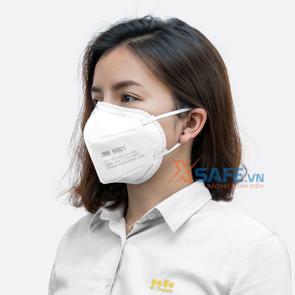 [G032] Khẩu trang chống bụi mịn 3M 9001A khẩu trang lọc bụi PM2.5 cơ chế lọc vải không dệt cùng màng lọc tĩnh điện S029