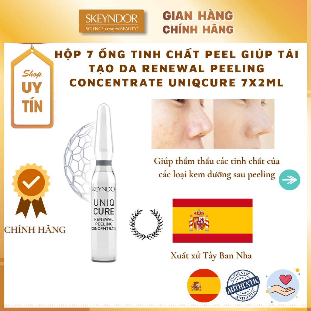 Hộp 7 ống tinh chất peel giúp tái tạo da SKEYNDOR Renewal Peeling Concentrate Uniqcure 7x2ml