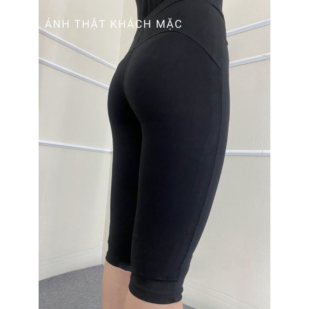 Quần Legging ngố lửng qua gối cạp cao nữ bigsize (40kg - 80kg)