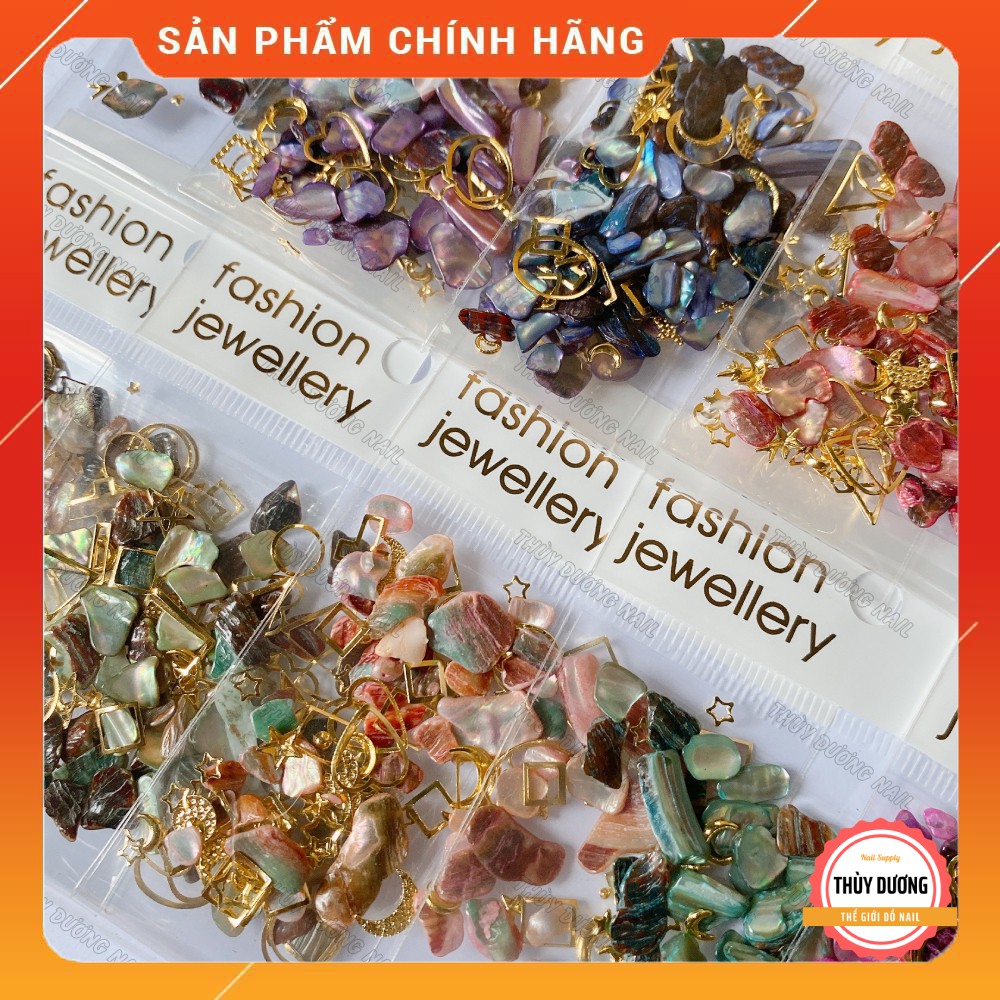 Set charm sỏi phong cách hàn quốc trang trí móng