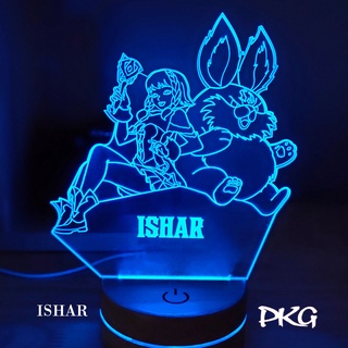 Đèn Ngủ Led 3D tướng ISHAR Liên Quân Arena Of Valor cảm ứng có điều khiển từ xa nháy 16 màu 4 chế độ nháy DN380