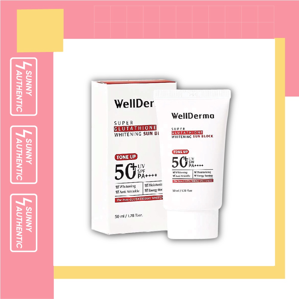 Kem Chống Nắng Nâng Tone WellDerma Super Glutathione Whitening Sun Block Tone Up SPF50+ PA++++  50ml