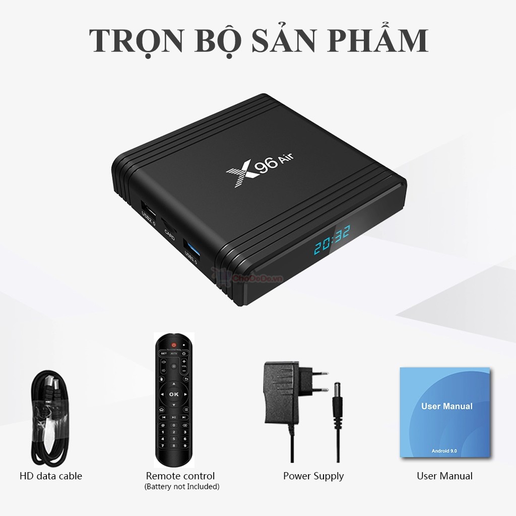 ENYBOX X96 Air 4GB/32GB S905X3 Android TV Box Cấu Hình Khủng Giá Rẻ Tìm Kiếm Giọng Nói Tiếng Việt