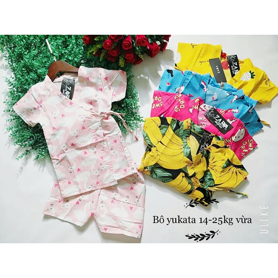 Bộ yukata lụa 3D cho bé (8-24kg)