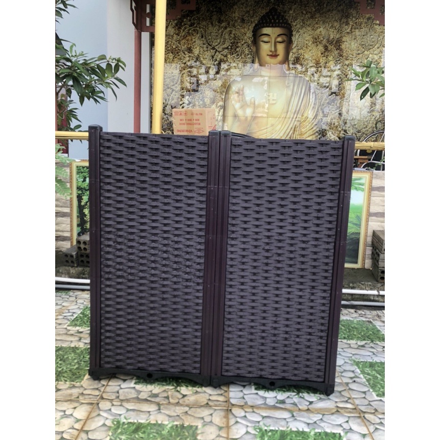 Chậu ghép trồng cây ăn quả cao 80cm mầu nâu cho sân thượng