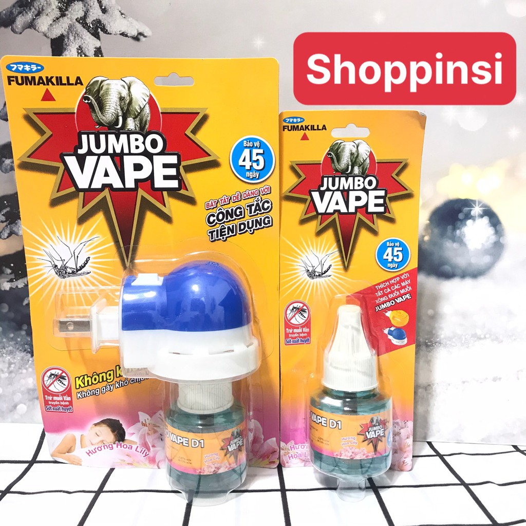 Máy xông Tinh dầu đuổi muỗi Jumbo Vape công nghệ Nhật Bản