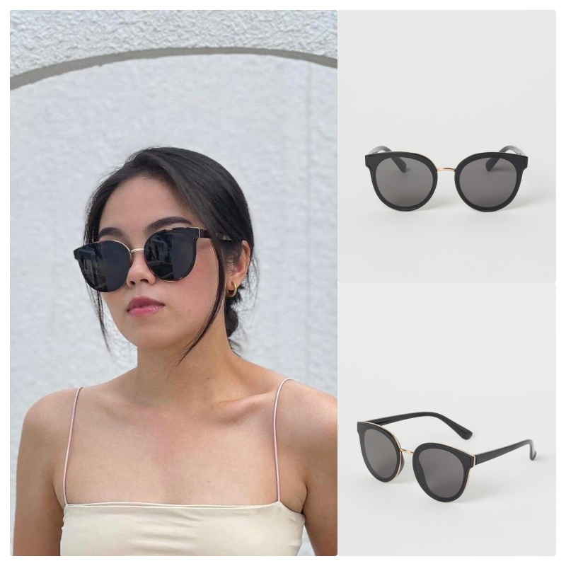Kính râm nữ, kính mát bản to gọng nhựa phối kim loại trendy 2021