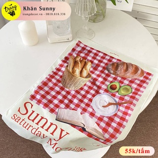 Vải trải bàn sunny kẻ đỏ 40x50cm