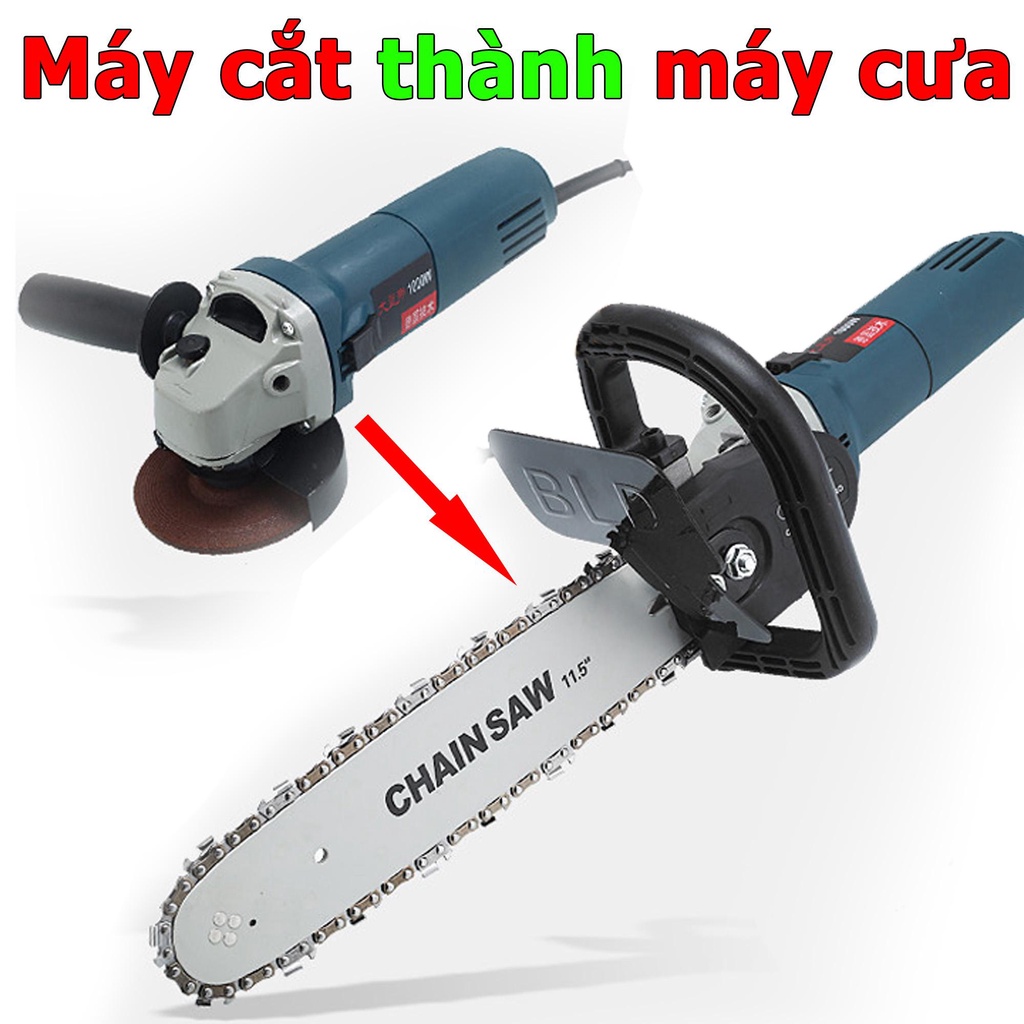 Lưỡi cưa xích gắn máy mài - Bộ chuyển đổi máy mài thành máy cưa - Cắt gỗ - Cắt cành - Có bình dầu tự động