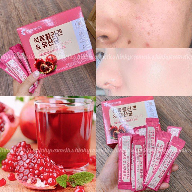 Bột Collagen Uống Lựu Đỏ Bio Cell Hàn Quốc Thần Dược Đẹp Da Giảm Cân Thải Độc Tố Mờ Nám