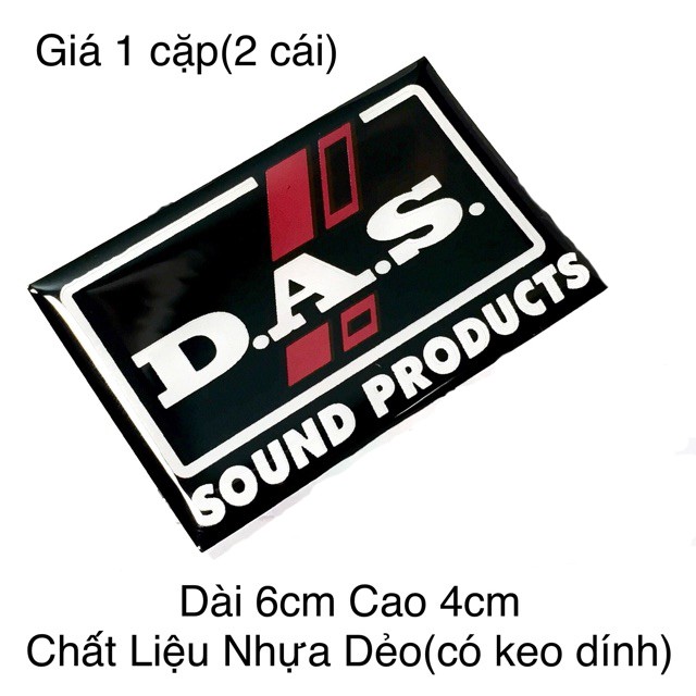 TEM LOA THƯƠNG HIỆU DAS -DÁN THÙNG LOA-GIÁ 1 CẶP