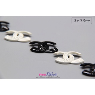 Charm chữ X đen-trắng dùng trang trí may mặc, phụ kiện thời trang, phụ liệu may mặc, phụ kiện tóc, DIY, handmade