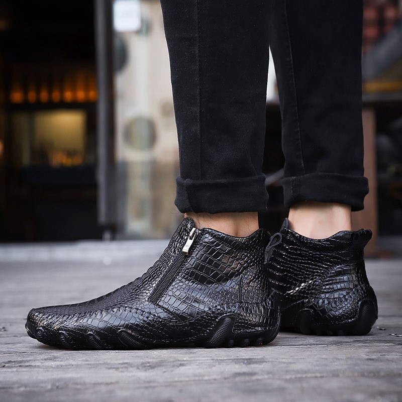 Fashionable crocodile leather patterned men's boots | WebRaoVat - webraovat.net.vn