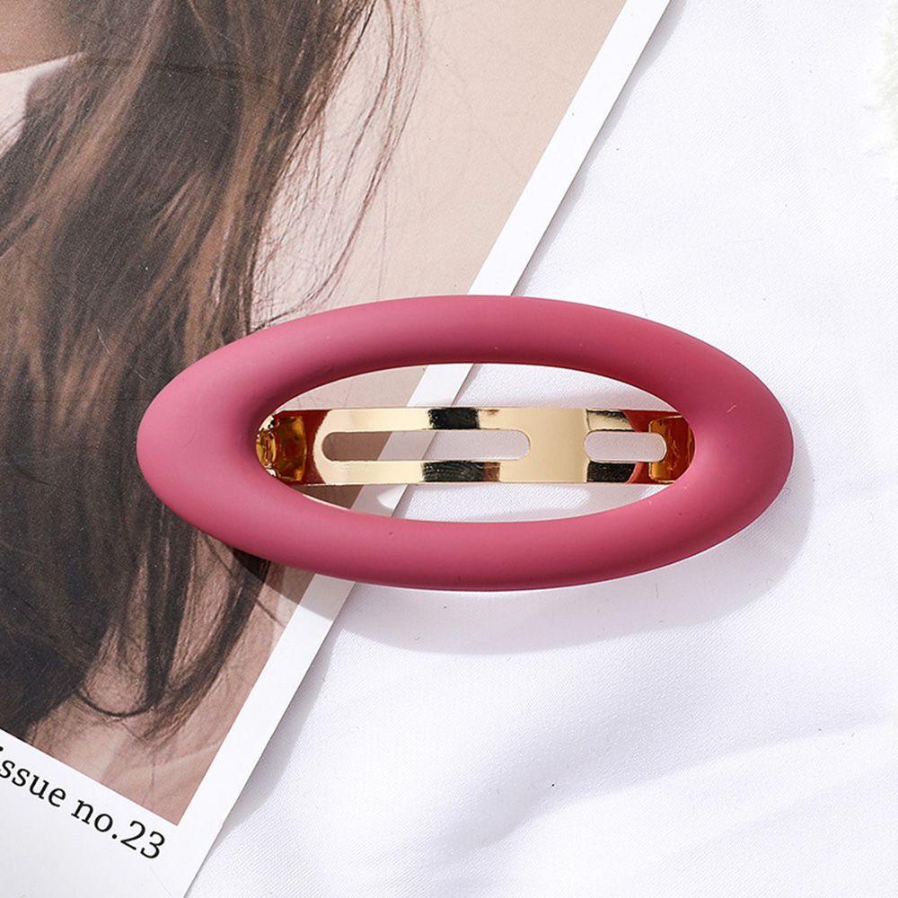 MOCHO Kẹp Tóc Dạng Elip Màu Nhám Đơn Giản Dễ Thương Cho Nữ