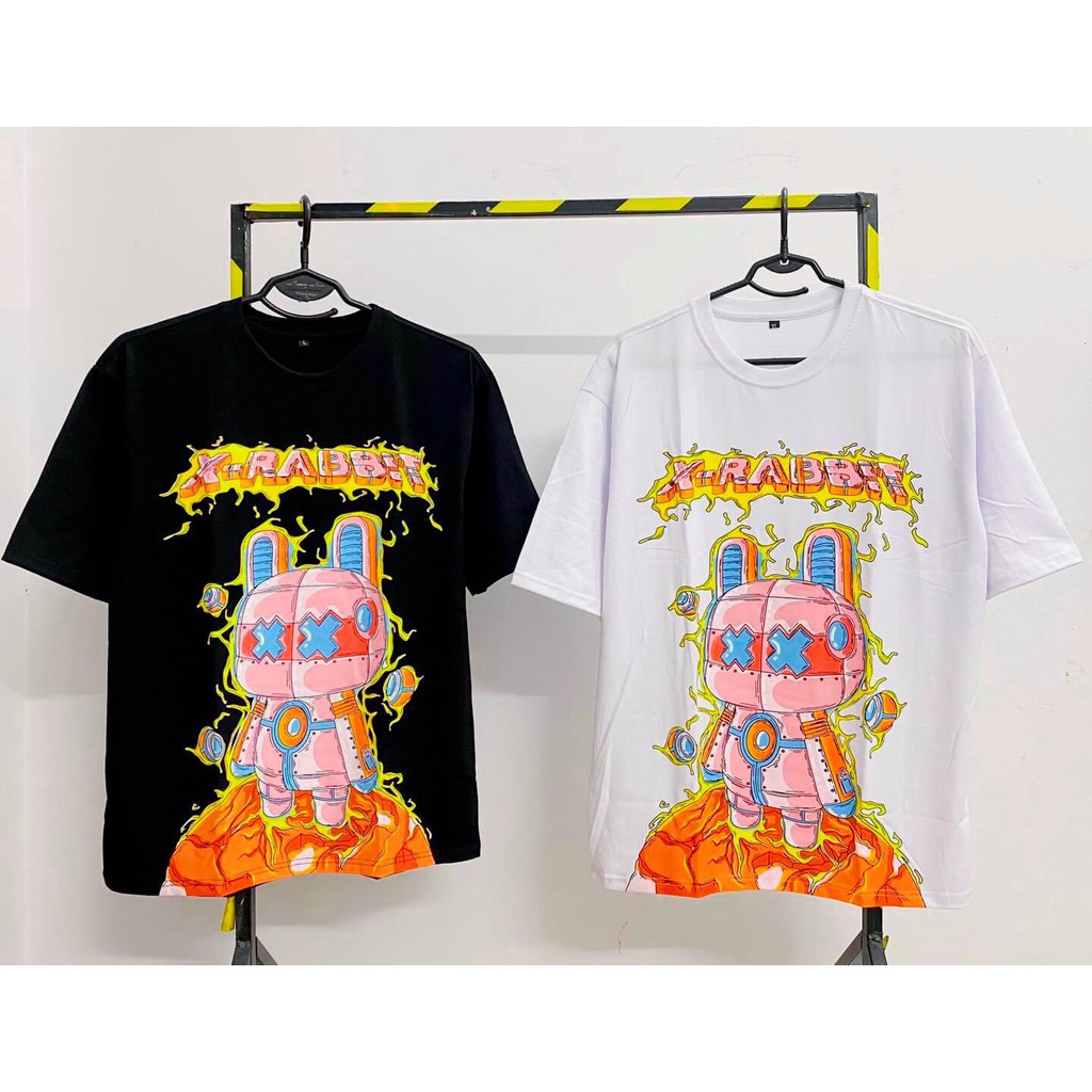 Áo thun ngắn tay thỏ 7 màu vải dày dáng chuẩn