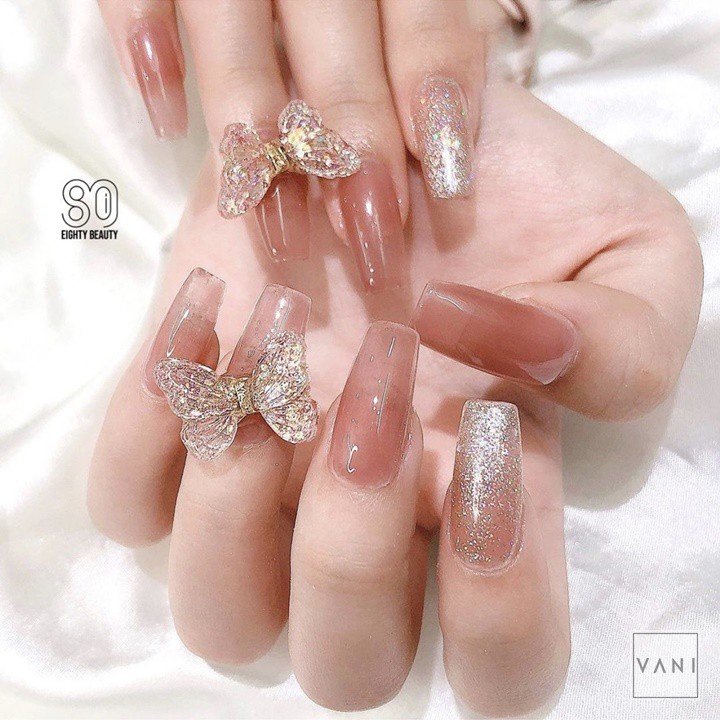 ( 1 Cái ) Phụ Kiện Nail, Charm Hình Bướm Đá Chuyển Động Cực Xinh - Vani Store [KIRA0058]