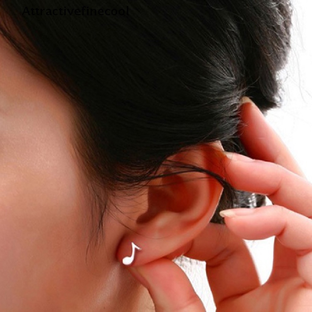 Khuyên tai bạc 925 hình nốt nhạc độc đáo dễ thương