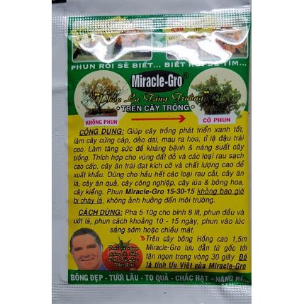 Phân bón lá MIRACLE GRO 15-30-15 gói 10gr