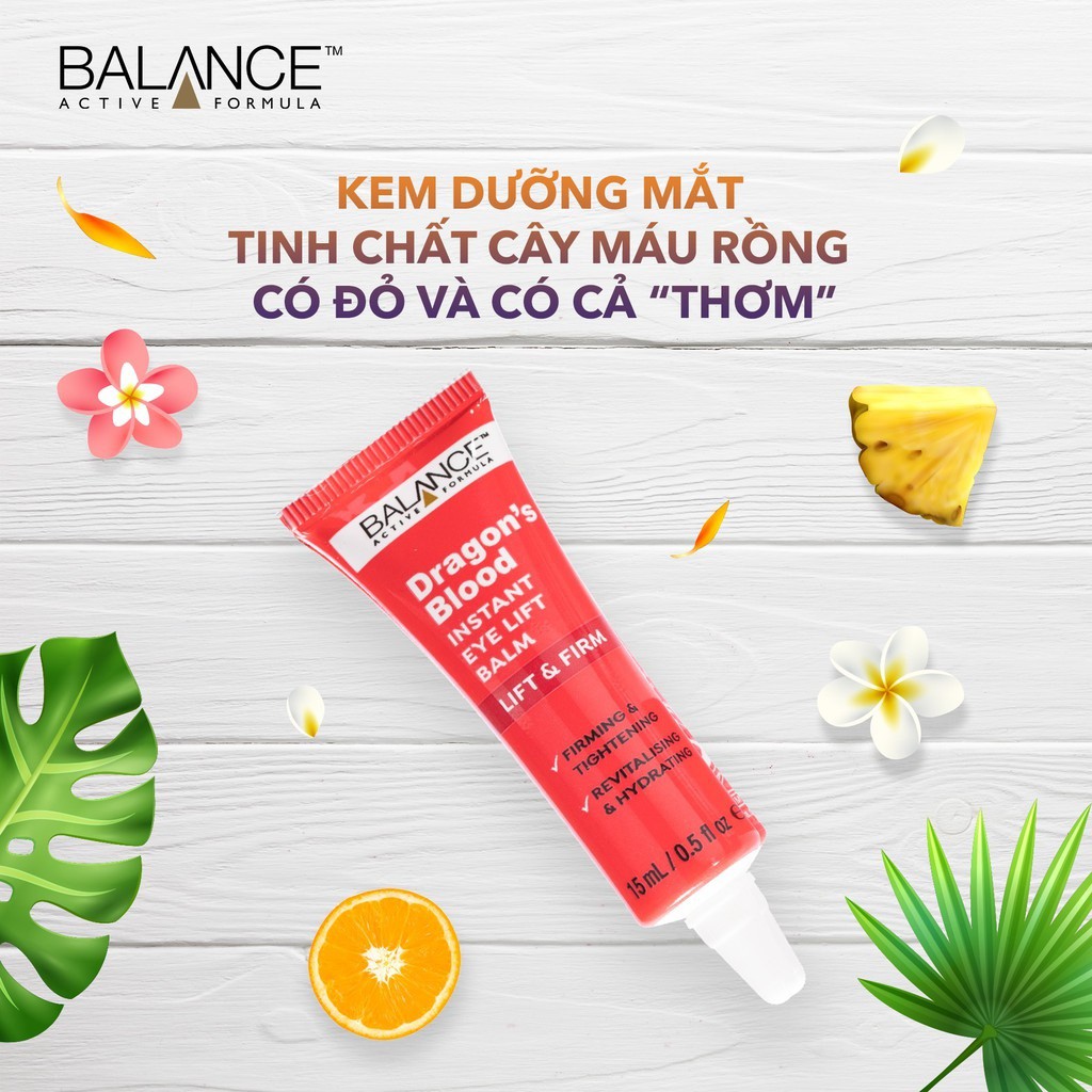 Kem mắt giúp nâng cơ và chống chảy xệ vùng da dưới mắt Balance Dragon's Blood Instant Eye Lift Balm 15ml