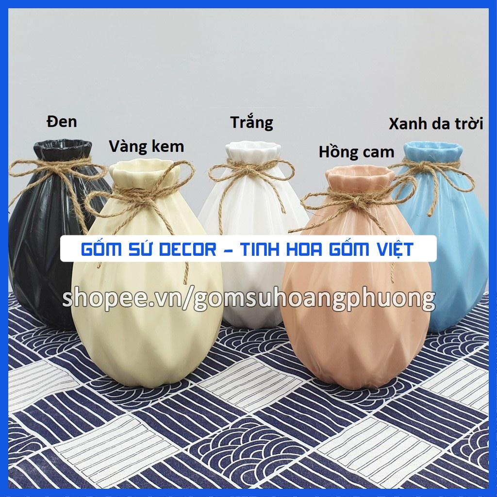 Lọ hoa sứ thắt nơ nhiều màu Bát Tràng