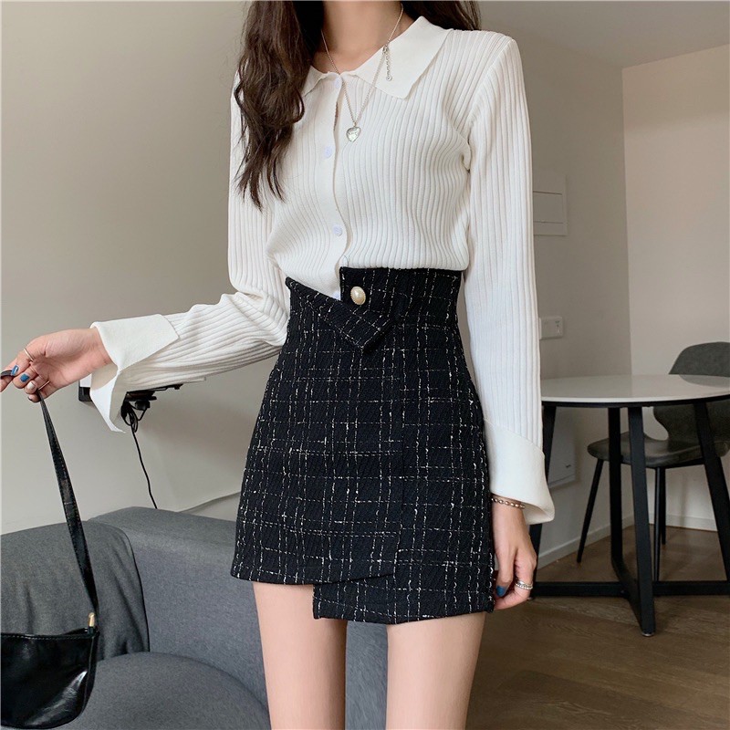 Korean fashion irregular high waist small incense skirt | BigBuy360 - bigbuy360.vn