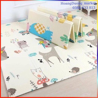 Thảm xốp xpe cho bé gấp gọn tấm lót trải sàn 2 mặt chống thấm chống trơn hàn quốc phủ silicon 1m8 2m