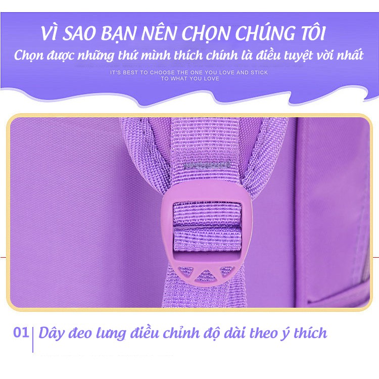 Balo cặp sách đi học cho bé cấp 1 in hoạt hình công chúa