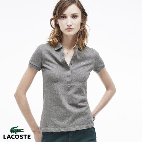 Áo thun nữ Lacoste Slim Fit Stretch Polo - Stone Chine, Size 34/2