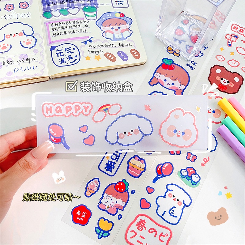 Sticker Trong Suốt Hoạ Tiết Hoạt Hình Dễ Thương Nhiều Mẫu Mới Lạ