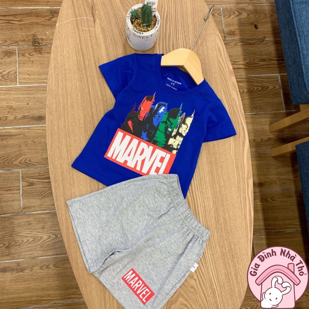 5 mẫu - Set bộ cotton siêu nhân áo thun quần đùi thể thao cá tính cho bé trai ở nhà đi chơi đi học