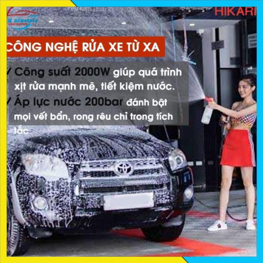 Máy rửa xe mini, Máy xịt rửa cao áp HIKARI HK-H3 - Có áp chống giật + Chống cháy [BH 24 Tháng]