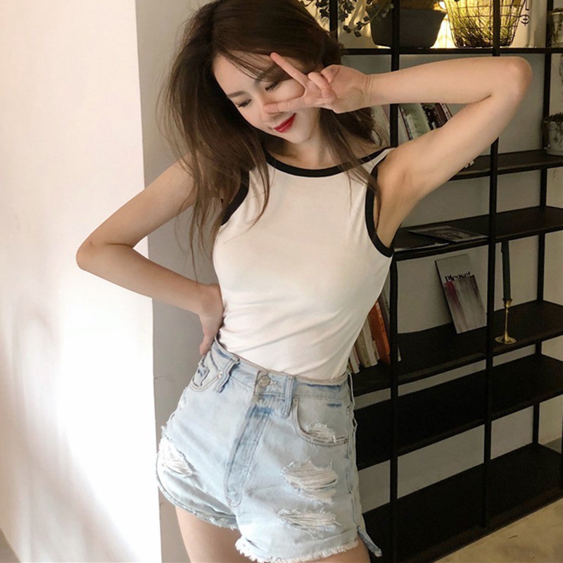 Áo Tank Top cổ tròn thiết kế hở lưng quyến rũ
