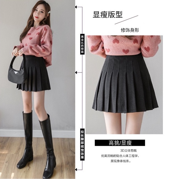 Chân váy len ngắn xếp ly lưng cao dáng chữ A 6 màu tùy chọn thời trang Hàn Quốc cho nữ
 | BigBuy360 - bigbuy360.vn