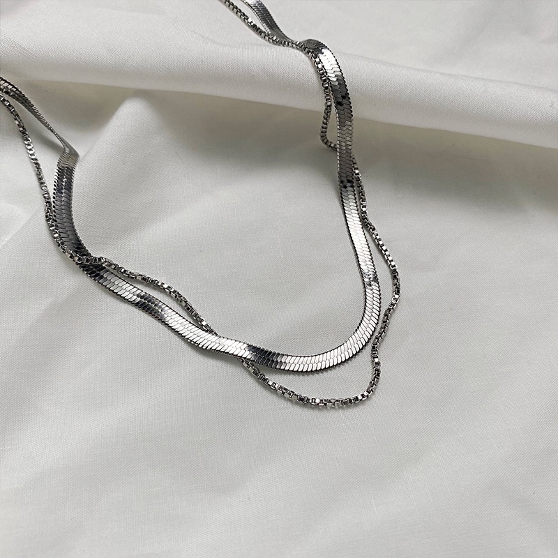 Vòng cổ Mặt Xương Rắn Phong Cách Hip Hop Đơn Giản