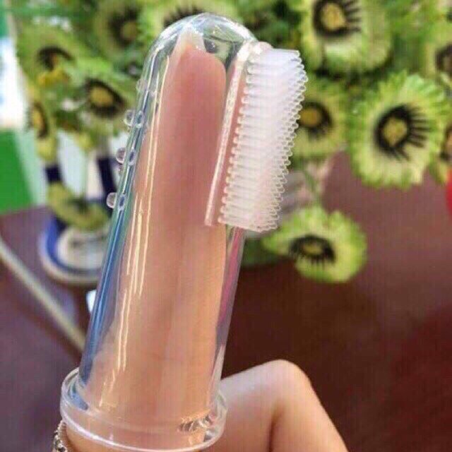 Rơ lưỡi silicon vệ sinh răng miệng cho bé có hộp đựng