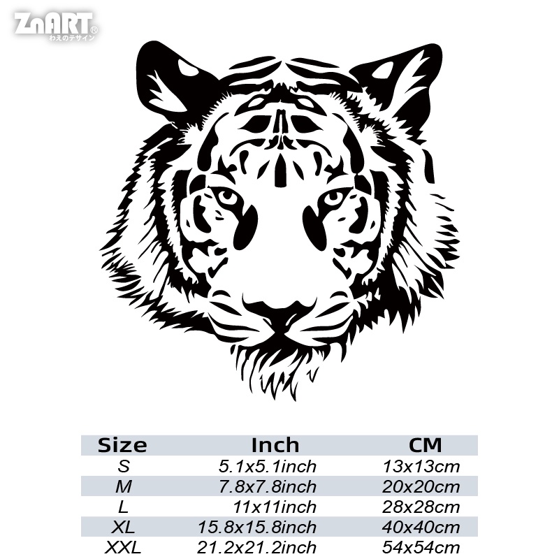 Miếng Dán Trang Trí Cửa Sổ Xe Hơi Hình Đầu Hổ Bằng Vinyl