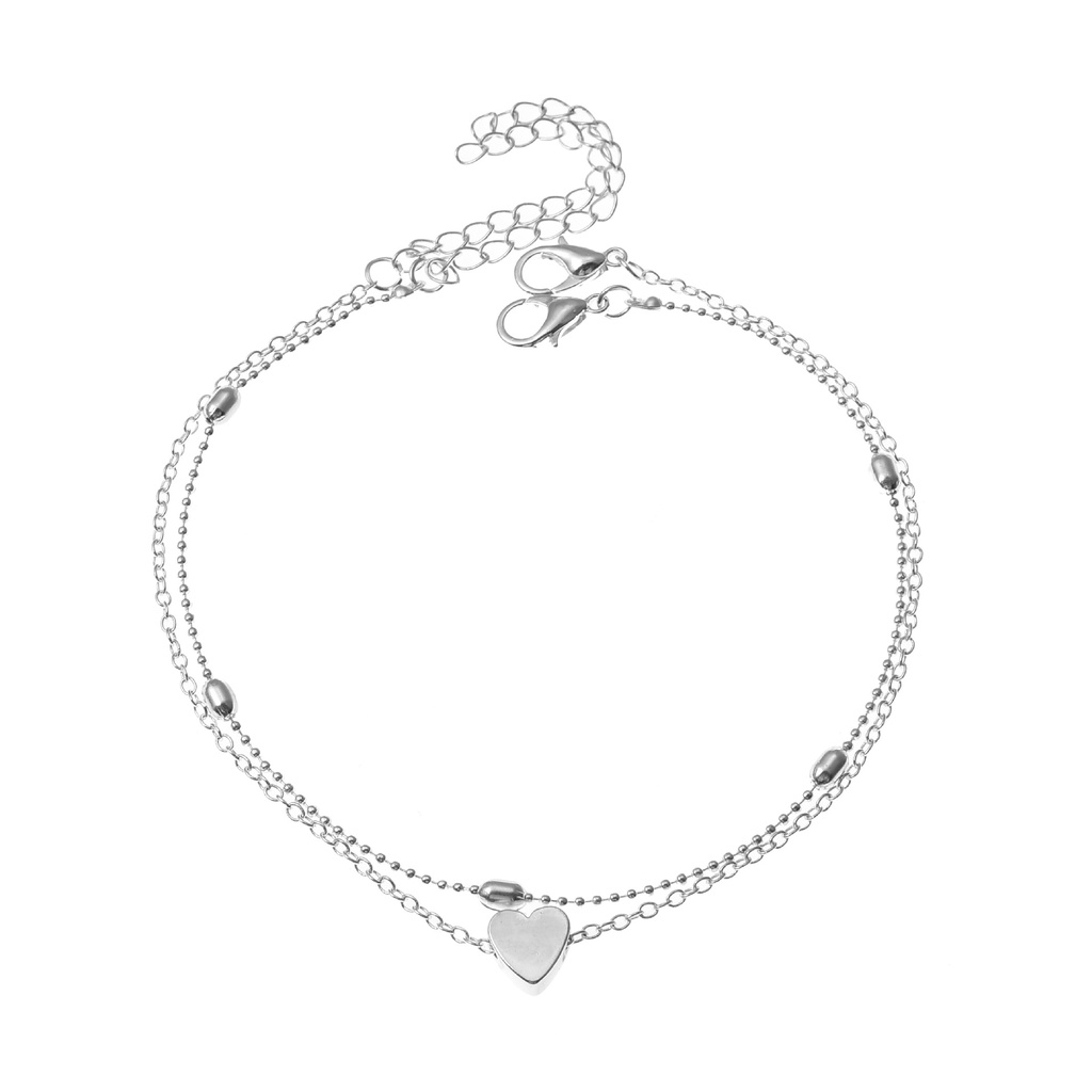 Female foot ornament summer beach new round bead chain love peach heart-shaped foot chain