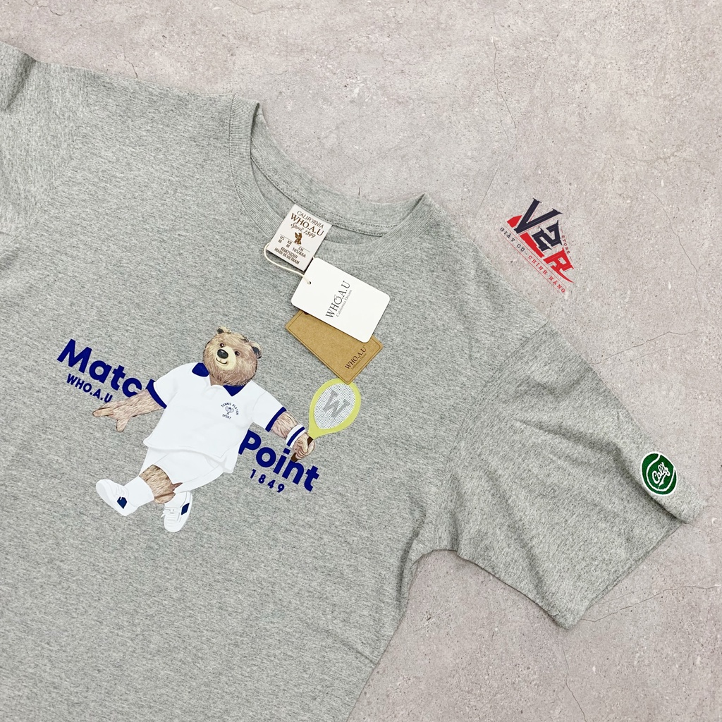 Áo Who.Au Spirit.1849 Họa Tiết Gấu Tenis 5 Màu Cute