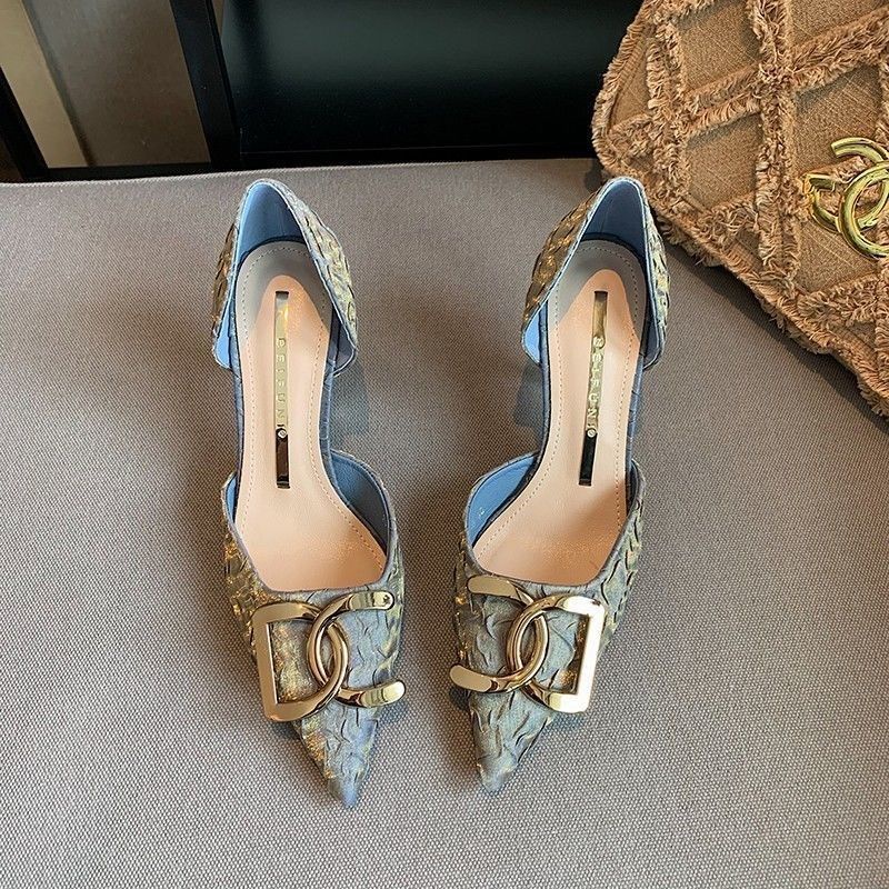 Giày Cao Gót Mũi Nhọn Phong Cách Pháp Quyến Rũ Cho Nữ