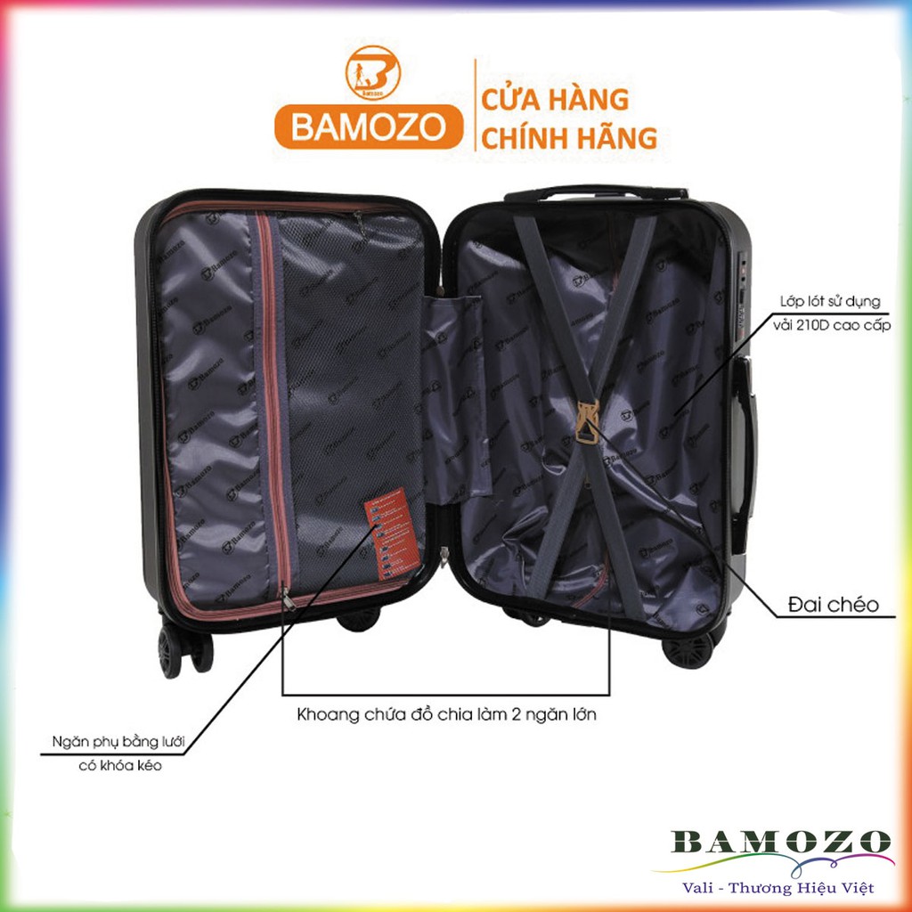 [GIÁ HỦY DIỆT]   Bộ 2 Vali du lịch Bamozo 8815 - Vali Size 20/24 inch - Chống Va Đập - Chống Trầy Xước - Bảo Hành 5 Năm