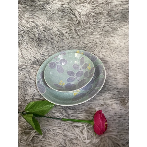 Tô dĩa hoa đào hồng