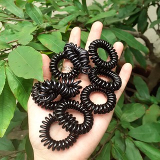 Sỉ 50 dây Cột tóc lò xo màu đen (đường kính 2.5-3cm)