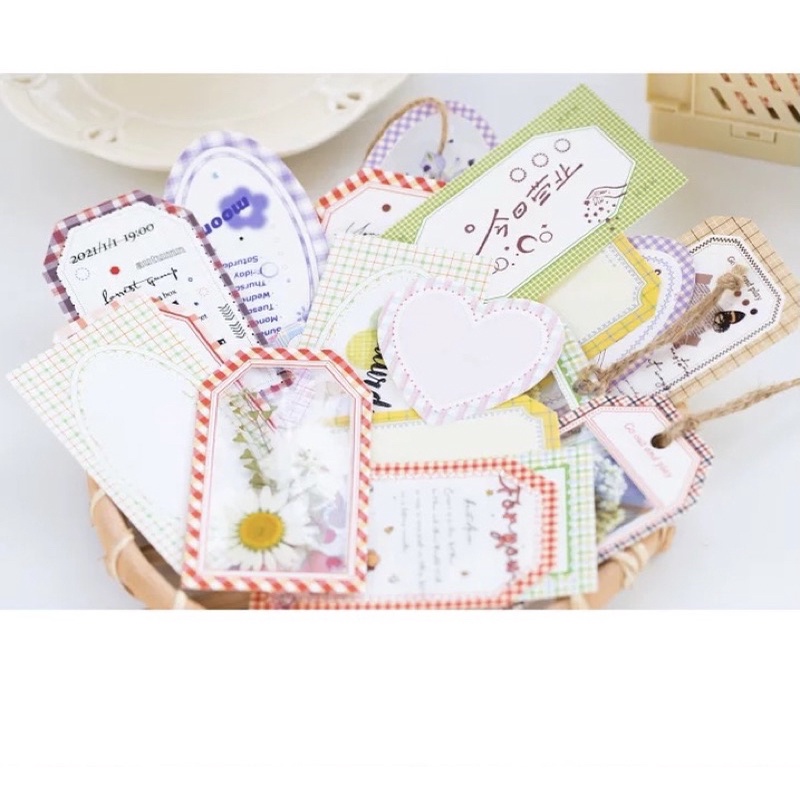 Giấy note ghi chú 50 tờ dạng khung kẻ caro nhiều màu sắc trang trí bullet journal
