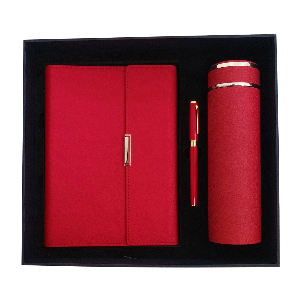 Combo quà tăng. Sổ da A5 , bút ký cao cấp và bình giữ nhiệt inox 304 cao cấp. Khắc tên riêng hay logo miễn phí .