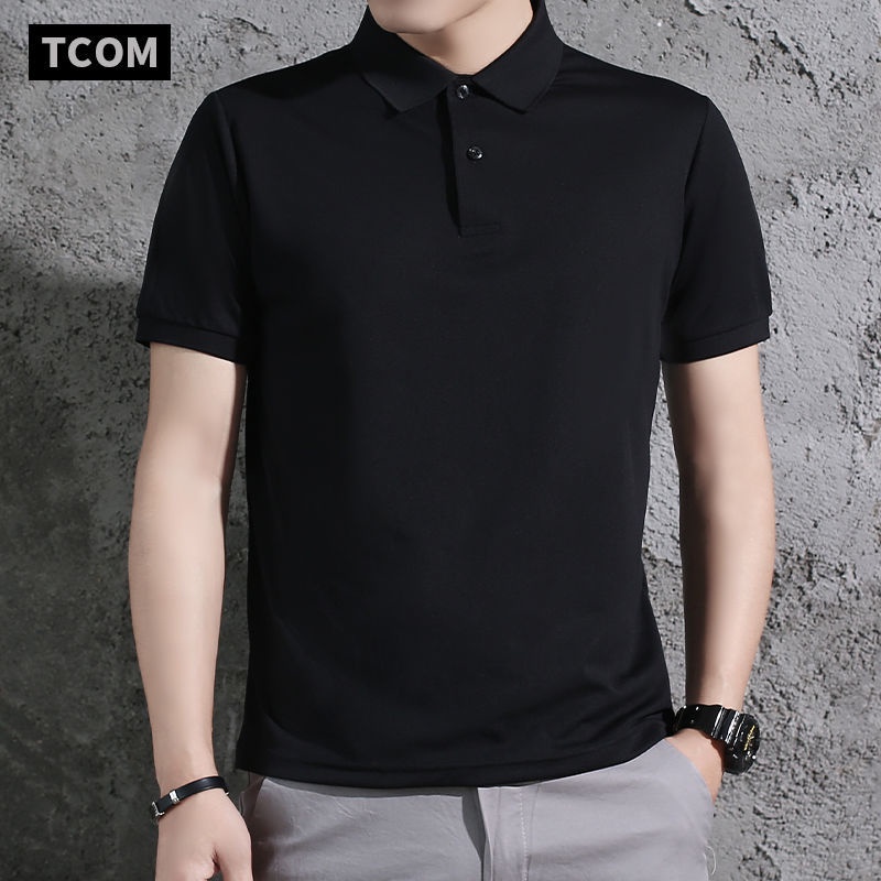Áo polo Tay Ngắn Thoáng Khí Màu Sắc Đơn Giản Dành Cho Nam Giới Độ Tuổi Trung Niên