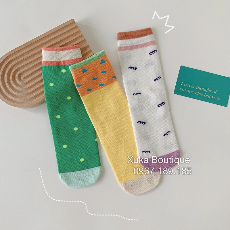 Tất Trẻ Em Hàn Quốc, Tất Dài Cao Cấp Cho Bé Trai Bé Gái Từ 1 - 12 tuổi