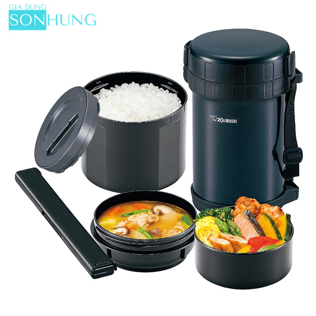 HỘP CƠM GIỮ NHIỆT ZOJIRUSHI 3 NGĂN SL-XE20 CÓ DÂY ĐEO XUẤT XỨ THÁI LAN[BẢO HÀNH 1 NĂM]