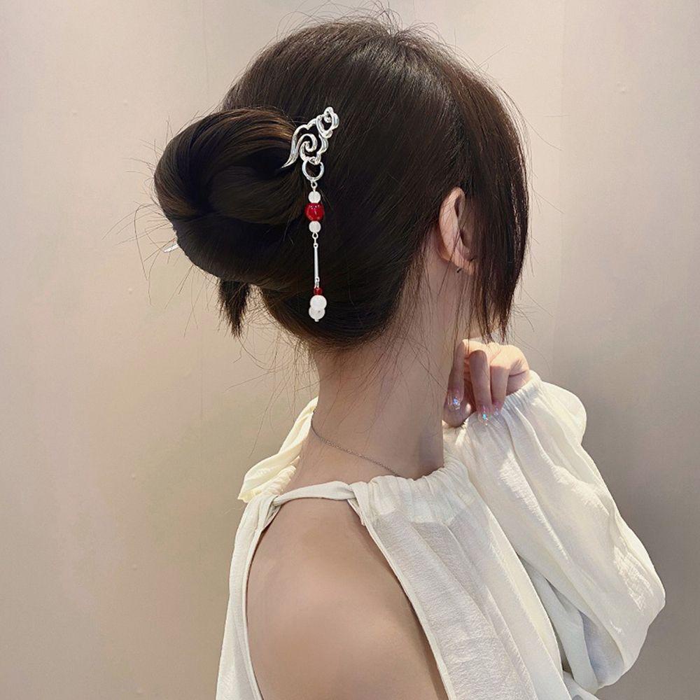 Trâm Cài Tóc Kim Loại Phối Tua Rua Phong Cách Trung Hoa Cổ Điển