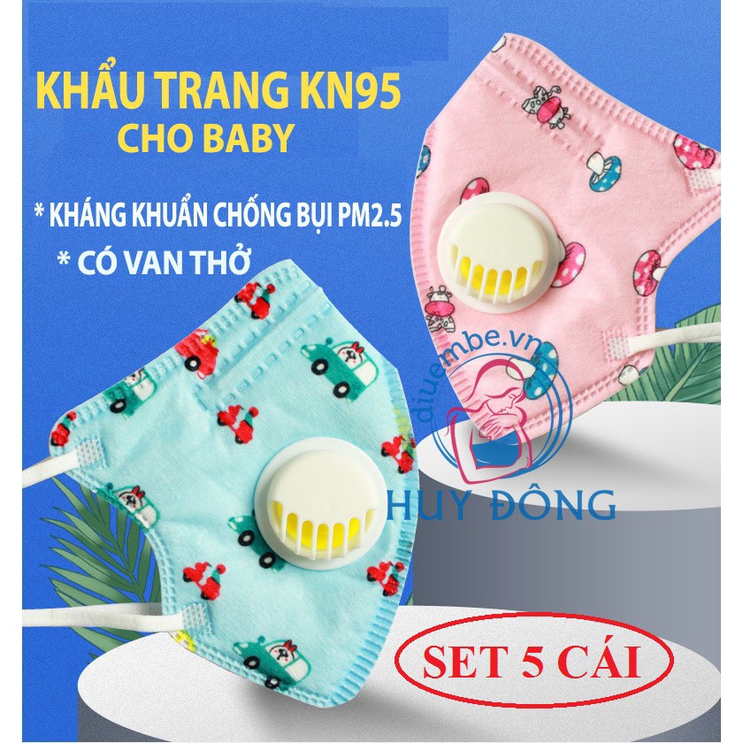 [Mã 157FMCGSALE giảm 8% đơn 500K] KHẨU TRANG KN95 KHÁNG KHUẨN CHỐNG BỤI PM2.5 CÓ VAN THỞ CHO BÉ